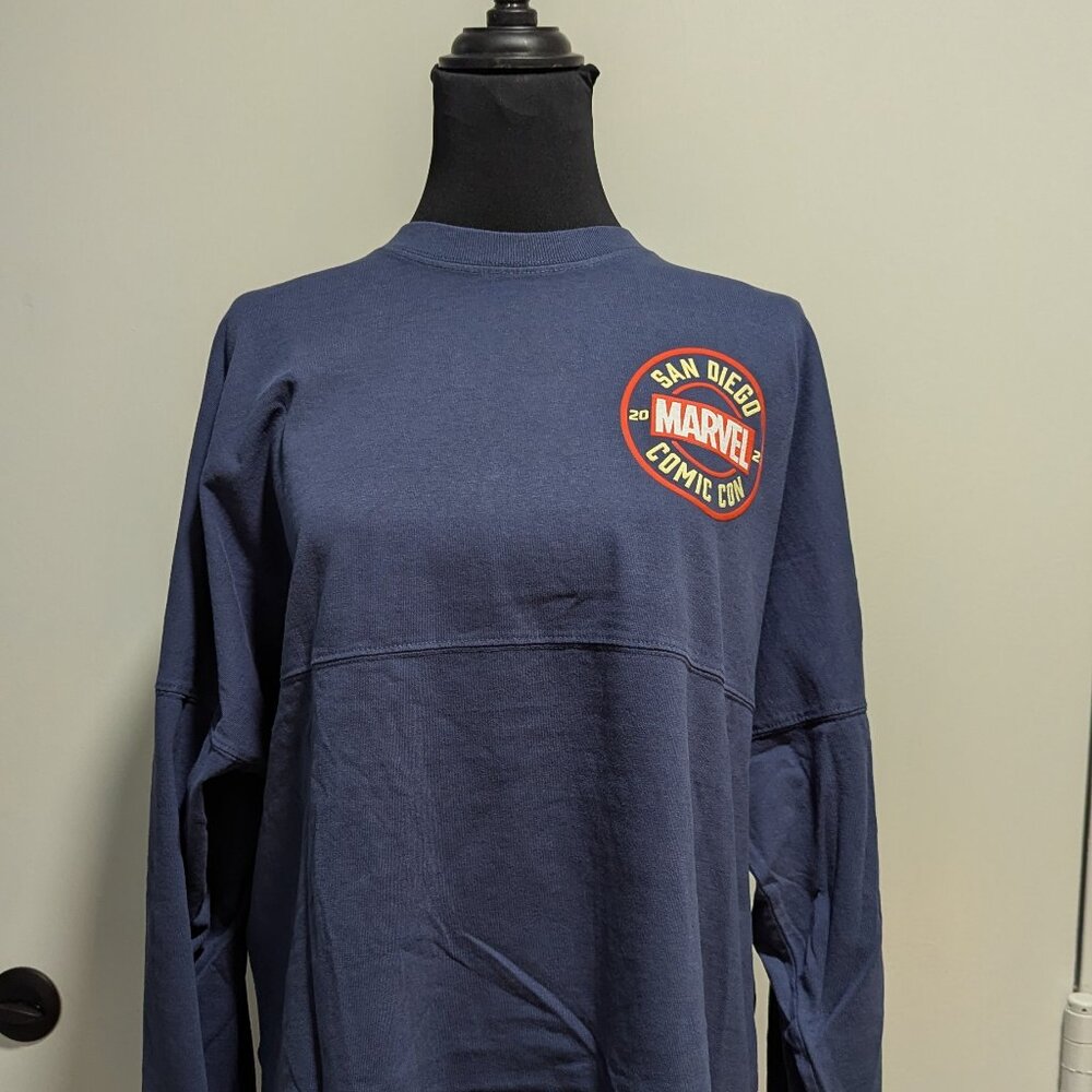 SDCC 2023 Marvel Spirit Jersey NWT Small — Navy Retro MARVEL Back Graphic